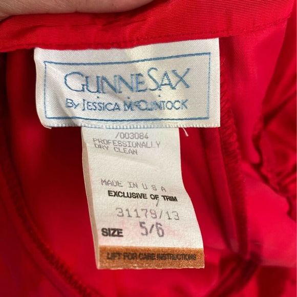 Gunne Sax Cocktail Dress Red Valentine Vintage 5/6 - Picture 4 of 8